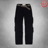 heren abercrombie fitch lang cargo broek pocket band zwart Van Bekende Merken 3f8tt714